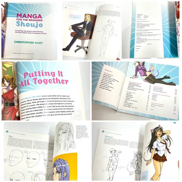 Lot of 2 Manga Drawing Books Softcover Pop D'errico Martin Beginner Shoujo Hart - Picture 13 of 14